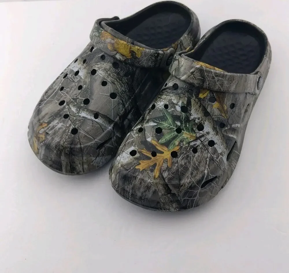 Kids Classic Camo Garden Clogs For Boys Girls Lightweight Adjustable Water si-33